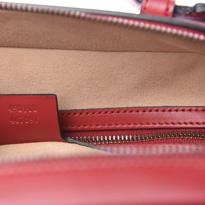 Gucci Calfskin Matelasse Sylvie Web Small GG Marmont Top Handle Shoulder Bag Hibiscus Red 6 of 10