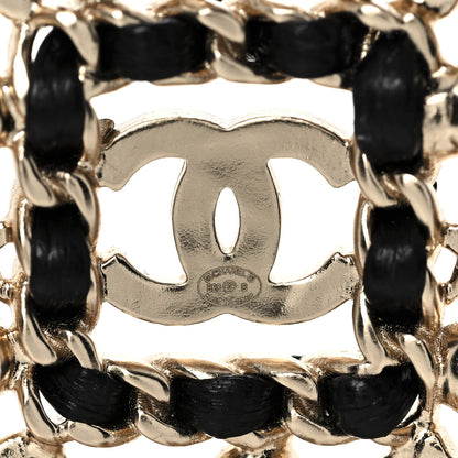 Chanel Lambskin Pearl Quilted Chain CC Perfume Bottle Brooch Gold 4 of 5