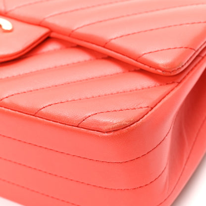 Chanel Lambskin Chevron Quilted Mini Rectangular Flap Red 13 of 13