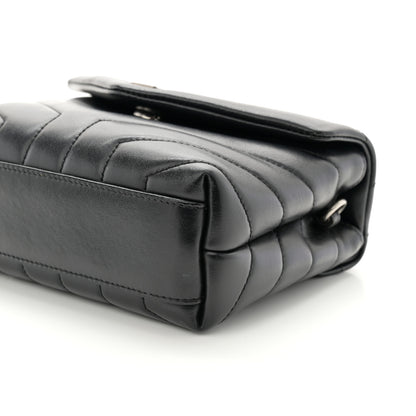 Saint Laurent Calfskin Y Quilted Monogram Toy Loulou Crossbody Bag Black 11 of 12