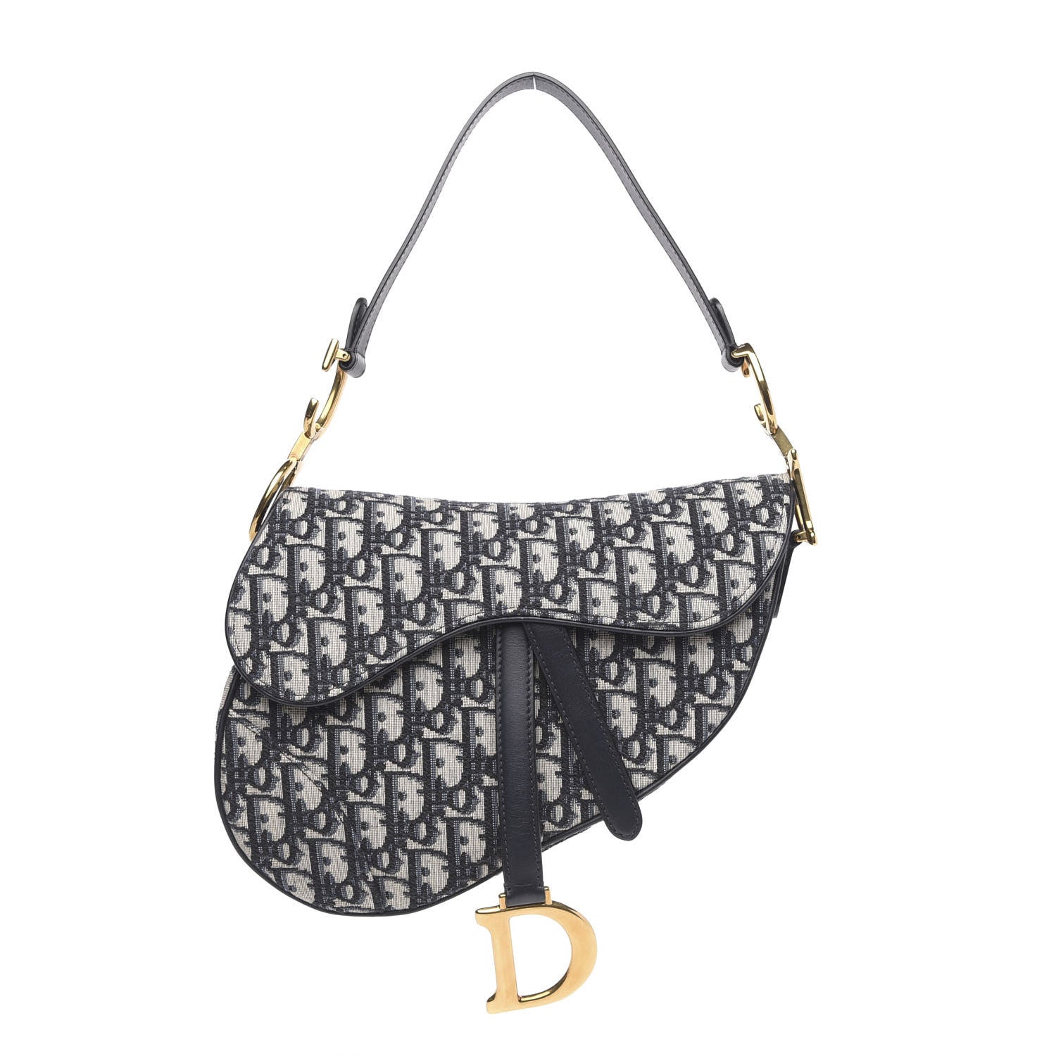 Christian Dior Oblique Saddle Bag Blue 1 of 10