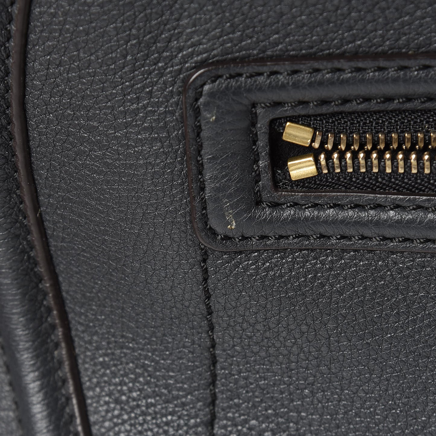 Drummed Calfskin Mini Luggage Anthracite