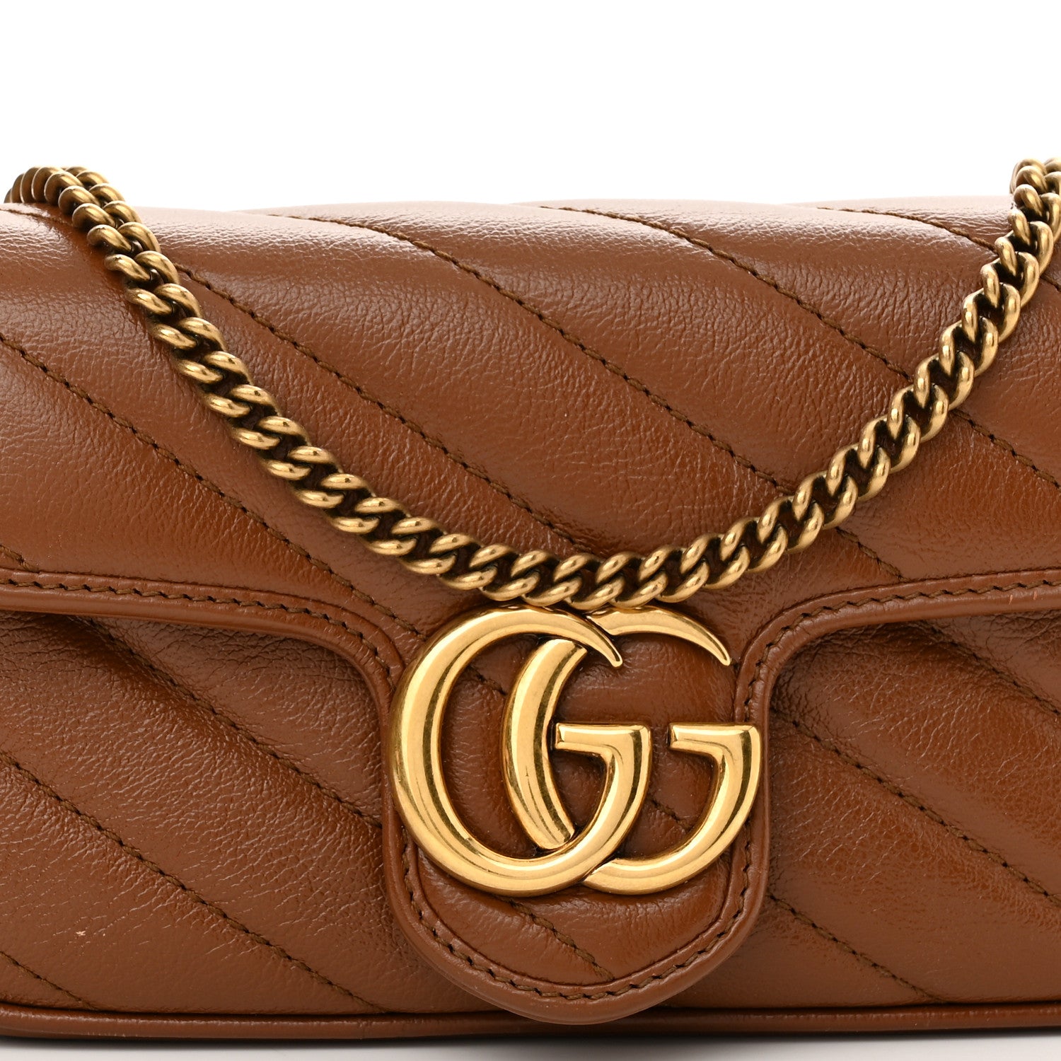 Gucci Azalea Calfskin Matelasse Diagonal Super Mini GG Marmont Shoulder Bag Cuir 8 of 12