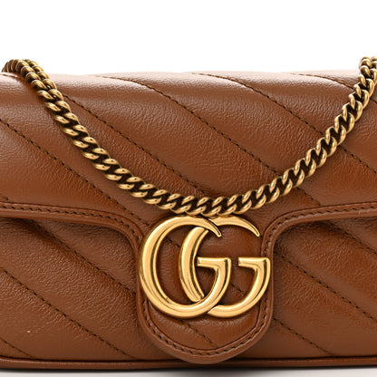 Gucci Azalea Calfskin Matelasse Diagonal Super Mini GG Marmont Shoulder Bag Cuir 8 of 12