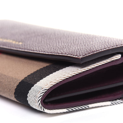 Burberry Grainy Calfskin House Check Continental Wallet Mahogany Red 8 of 11