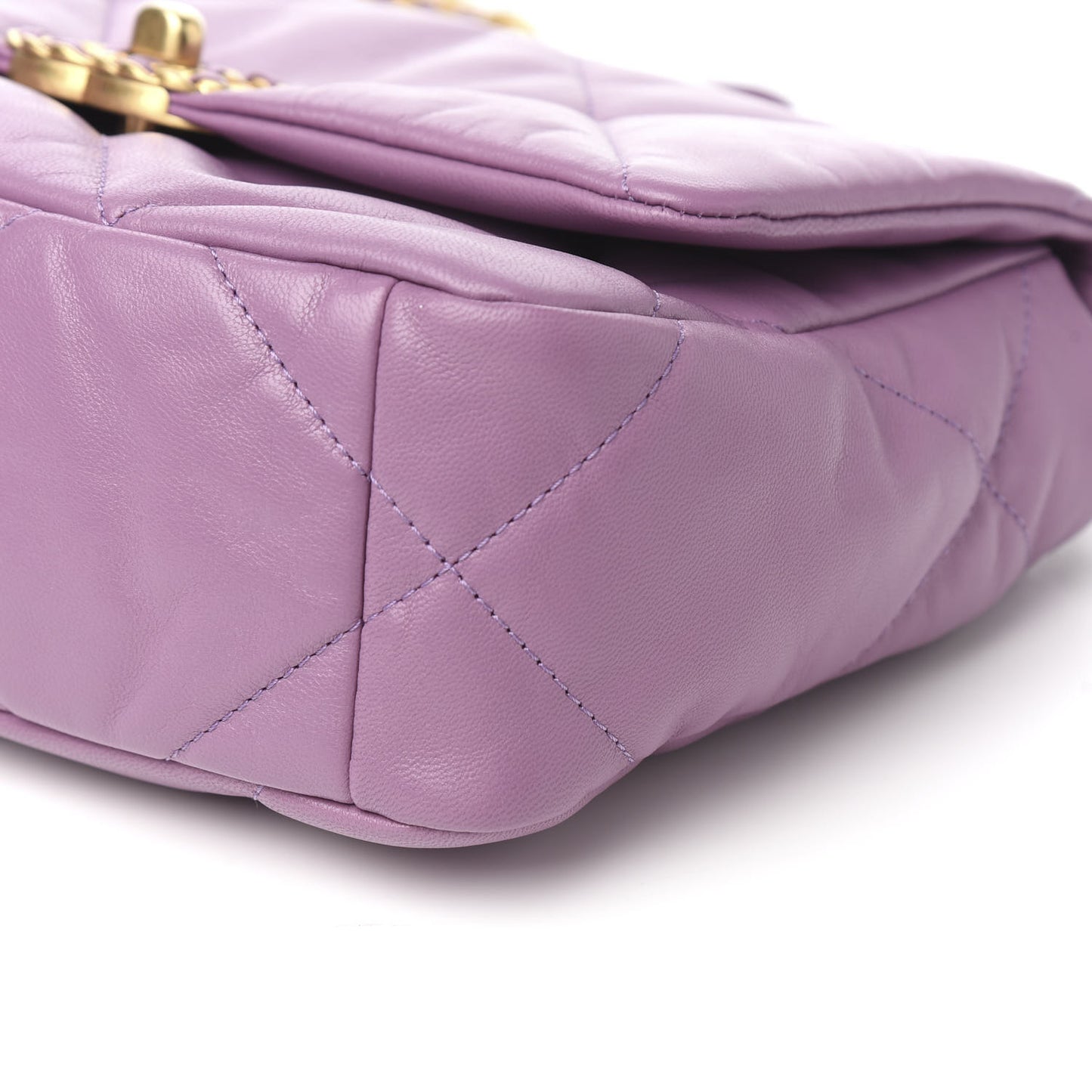 Goatskin Quilted Medium 19 Flap Violet Purple