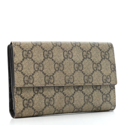 Gucci GG Supreme Monogram Continental Flap Wallet Dark Brown 2 of 4