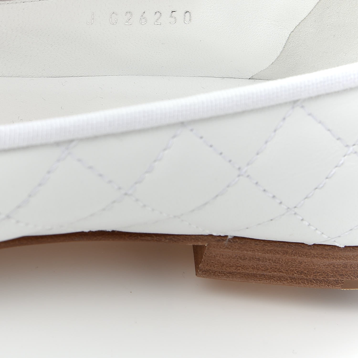 Chanel Lambskin Quilted Cap Toe Ballerina Flats 40 White 10 of 11