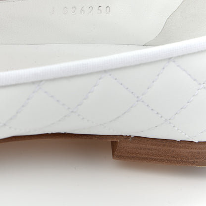 Chanel Lambskin Quilted Cap Toe Ballerina Flats 40 White 10 of 11