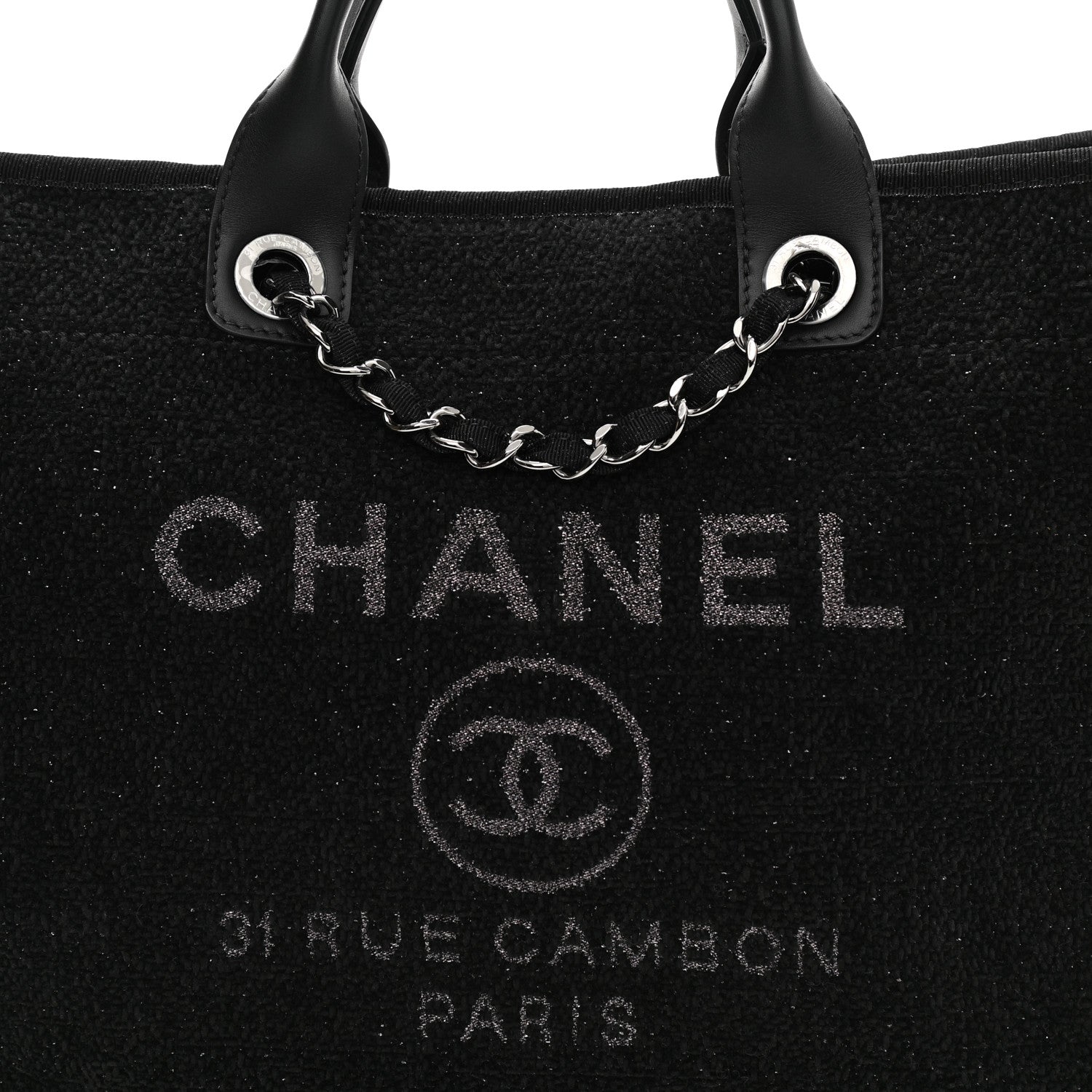 Chanel Lurex Boucle Medium Deauville Tote Black 8 of 11