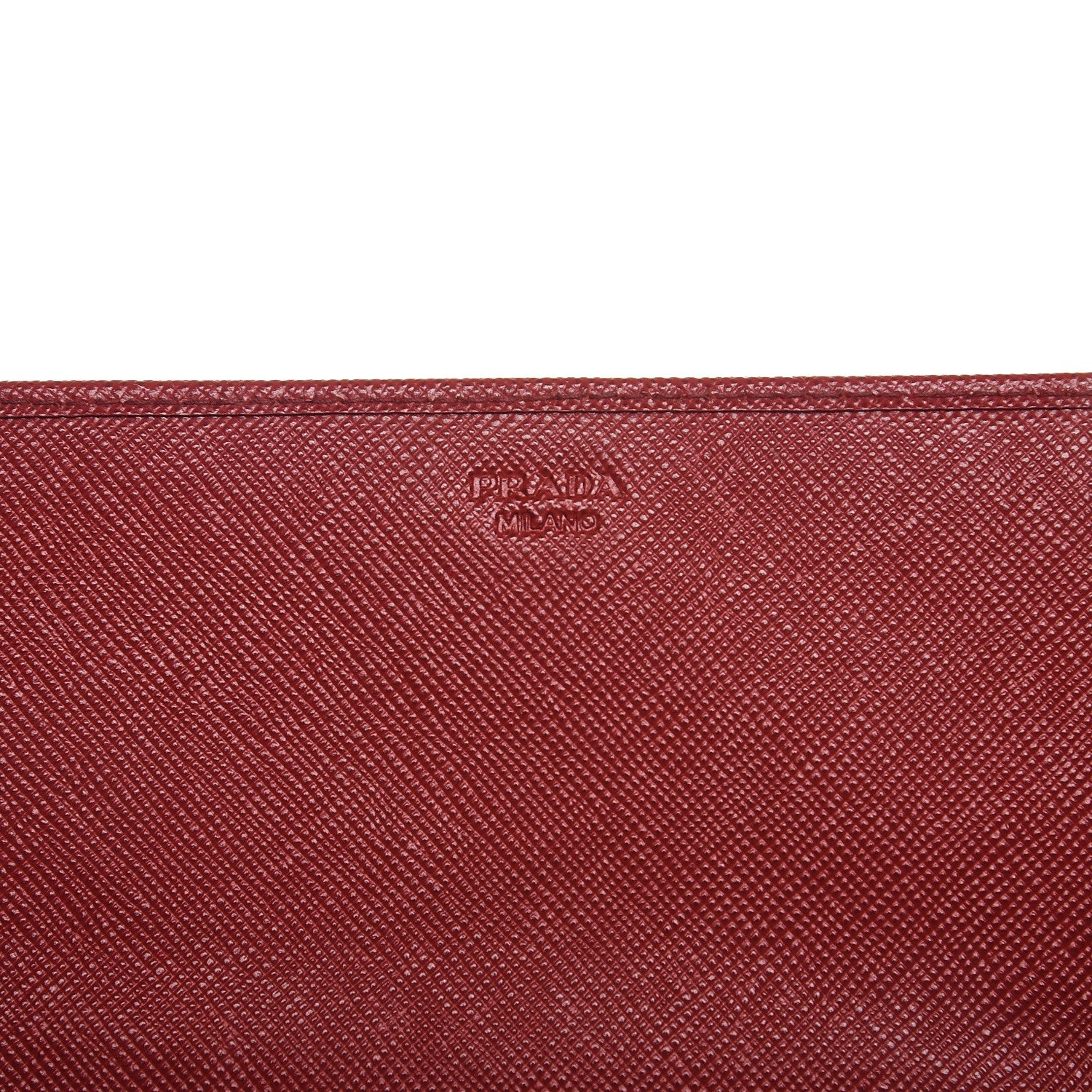 Prada Saffiano Metal Oro Chain Wallet Fuoco 6 of 15