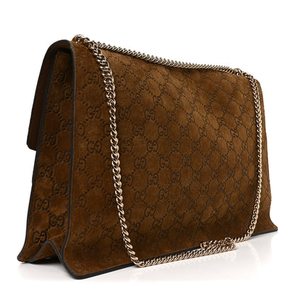Gucci Suede GG Debossed Large Dionysus Shoulder Bag Brown 3 of 10