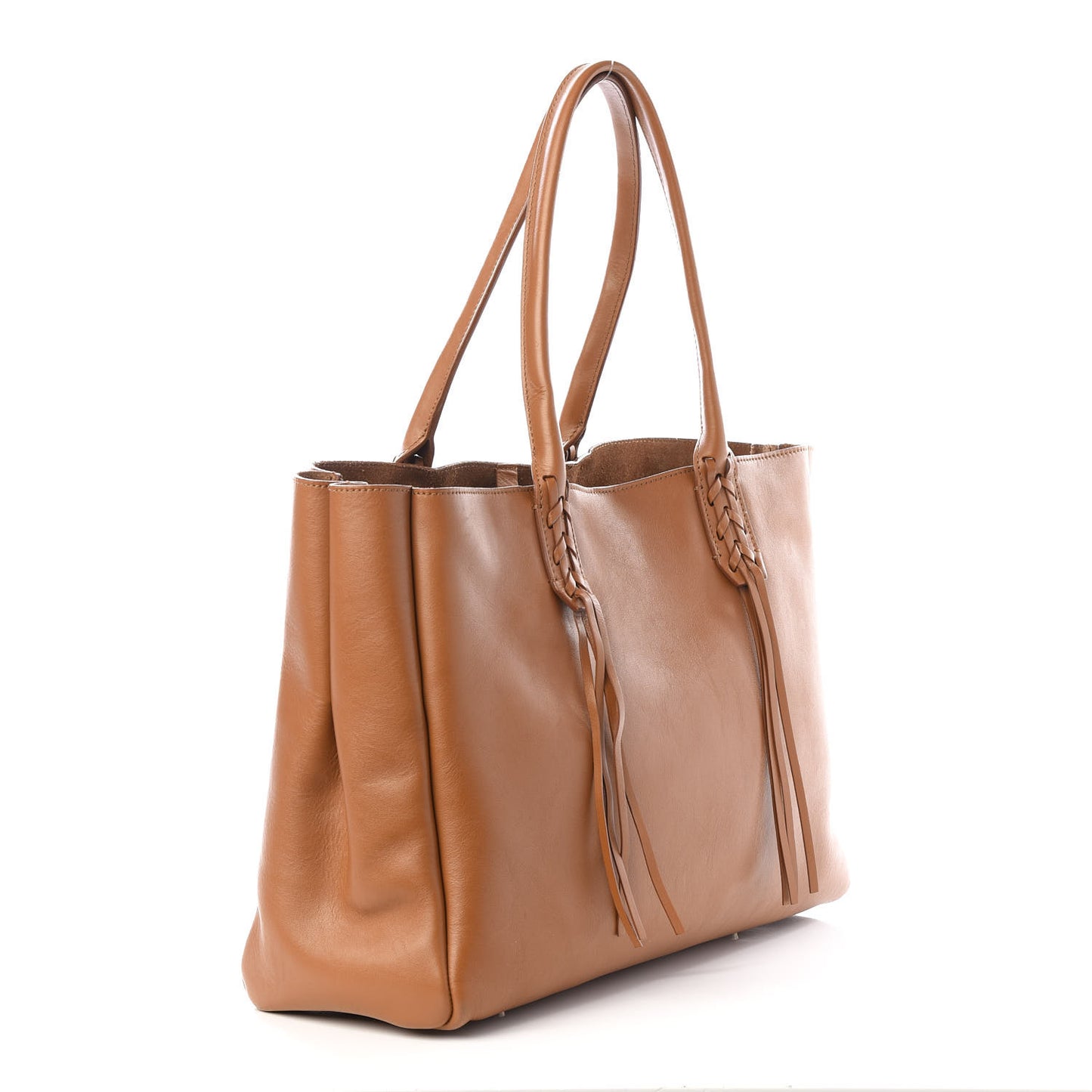 Smooth Calfskin Small Fringe Shopper Tote Hazel