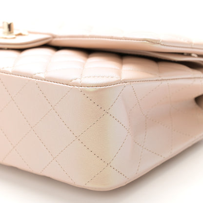 Chanel Iridescent Calfskin Quilted Medium Double Flap Beige 10 of 11