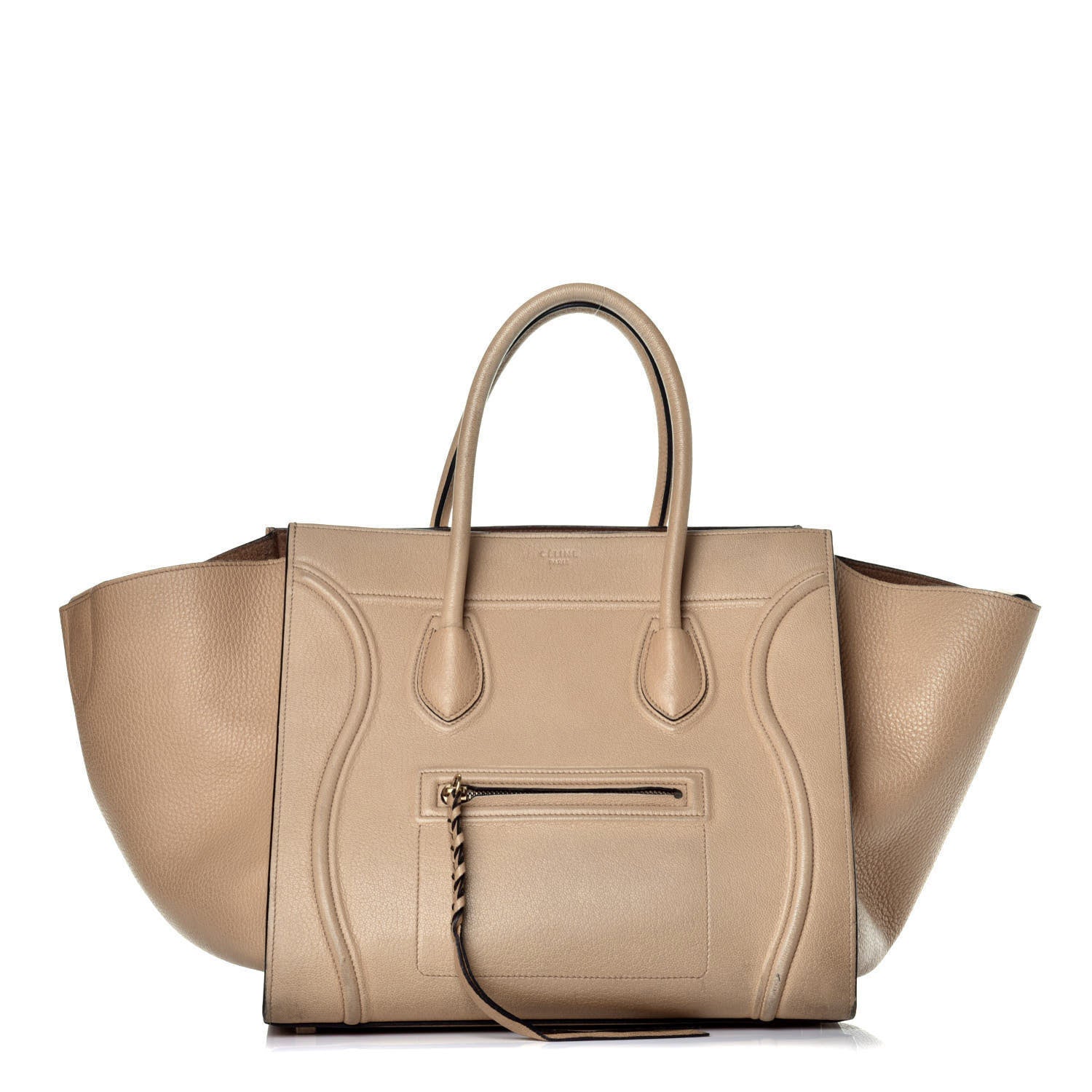 Celine Grained Calfskin Medium Phantom Luggage Dune 1 of 11