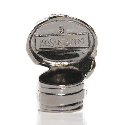 Saint Laurent Glass Cabochon Arty Ovale Ring 5 Gunmetal Black 3 of 3
