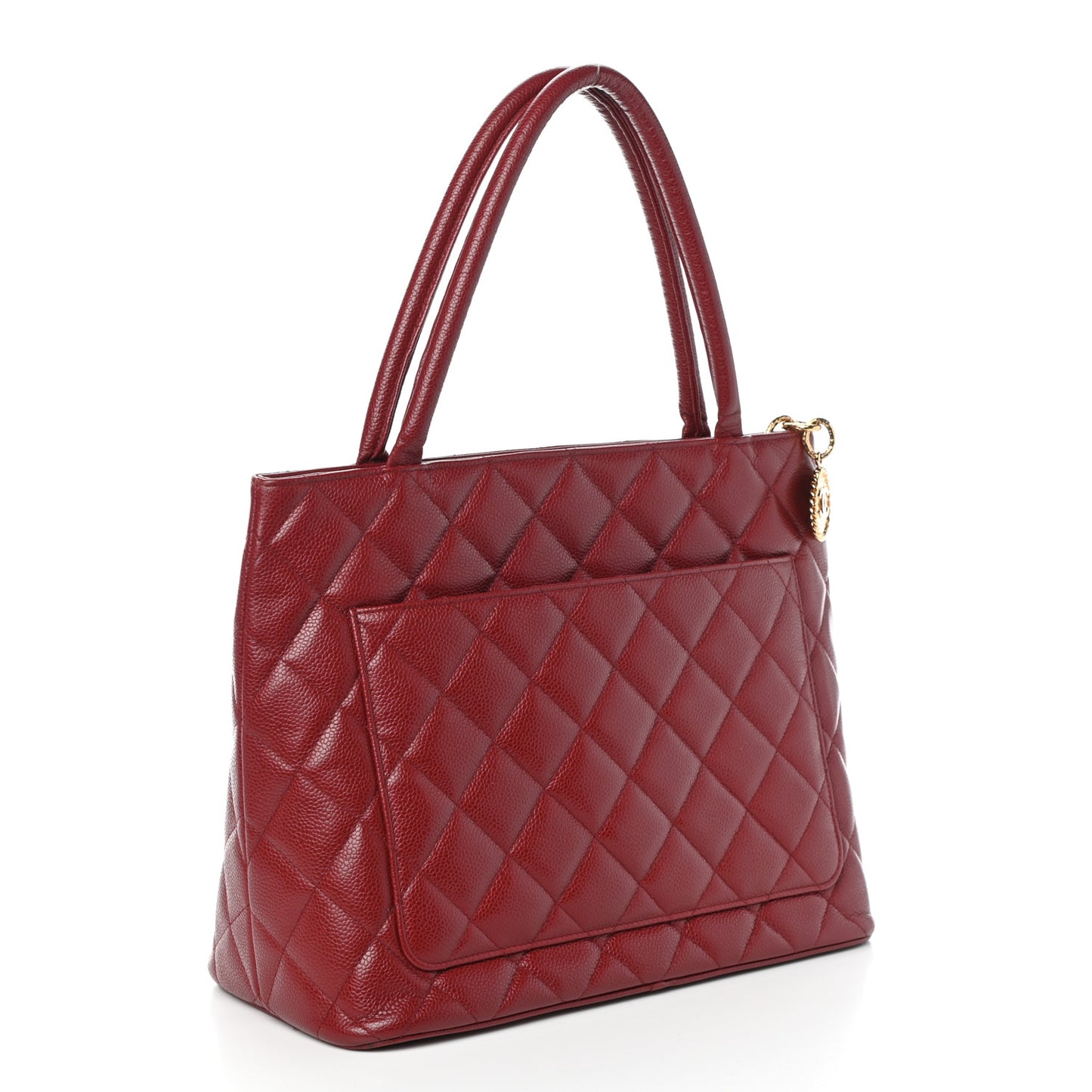 Caviar Quilted Medallion Tote Red