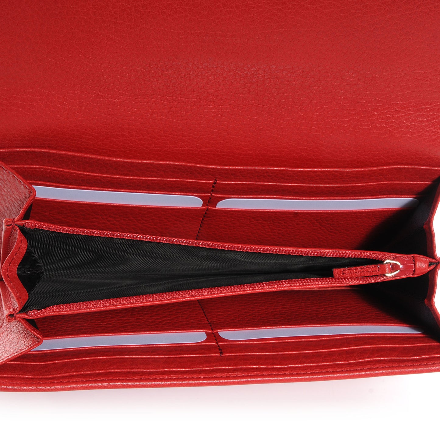 Pebbled Calfskin Soho Continental Wallet Red