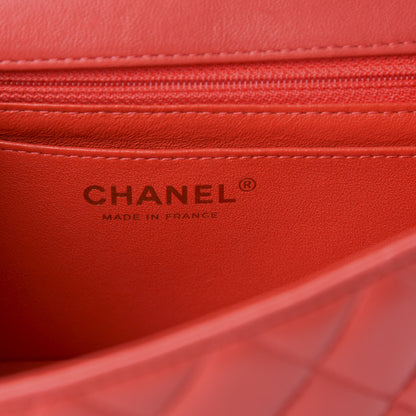 Chanel Lambskin Quilted Mini Rectangular Flap Red 8 of 12