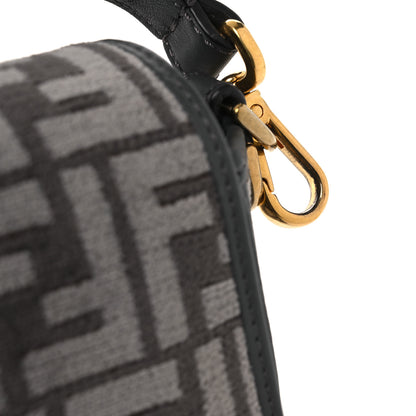 Fendi Chenille FF Embroidered Baguette Antracite Asfalto 11 of 13