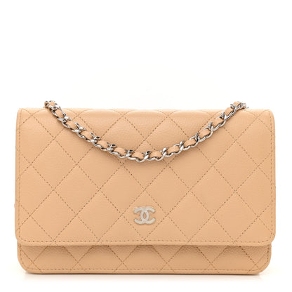 Chanel Caviar Quilted Wallet On Chain WOC Beige 1 of 12