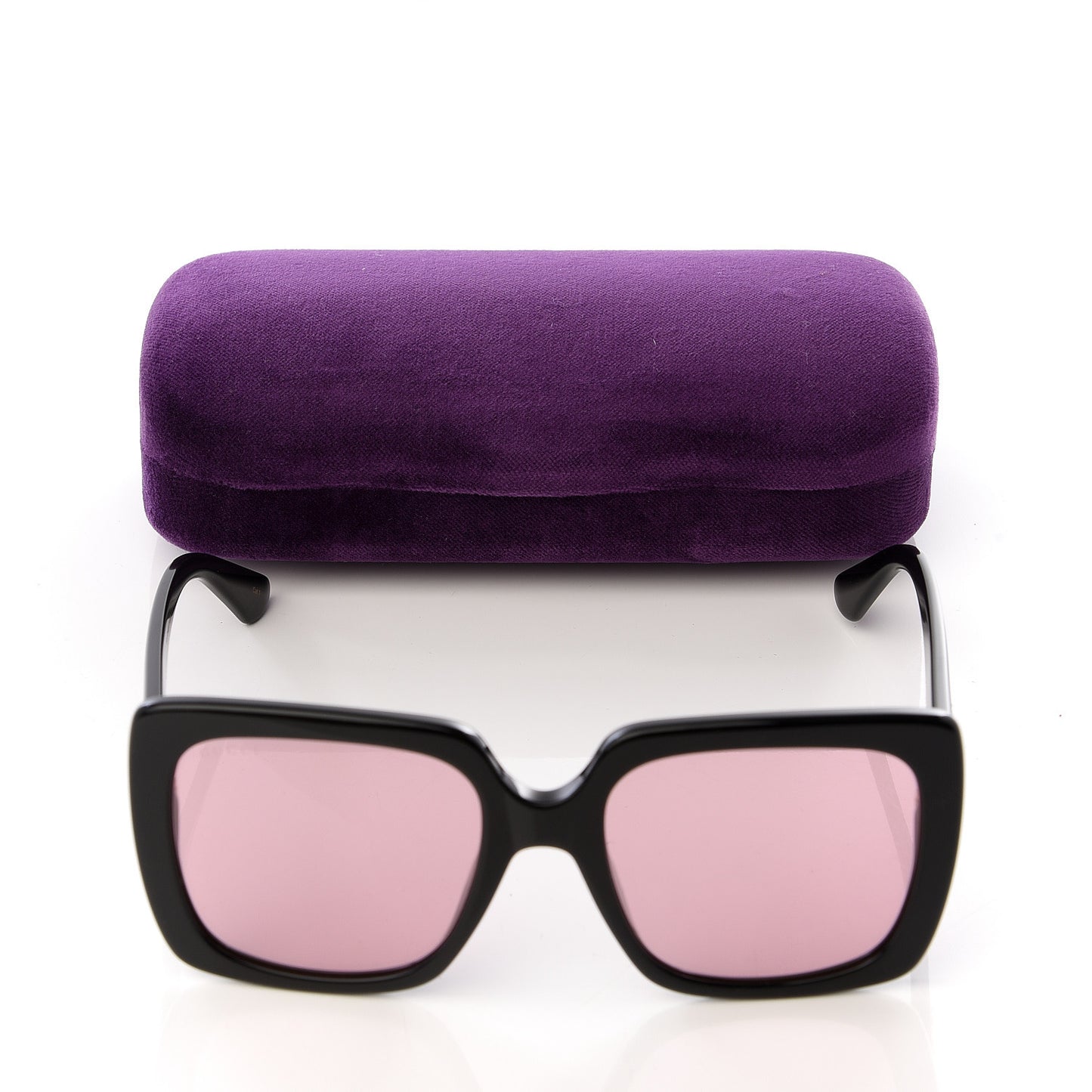 Crystal Square Frame GG Sunglasses GG0418S Black Pink