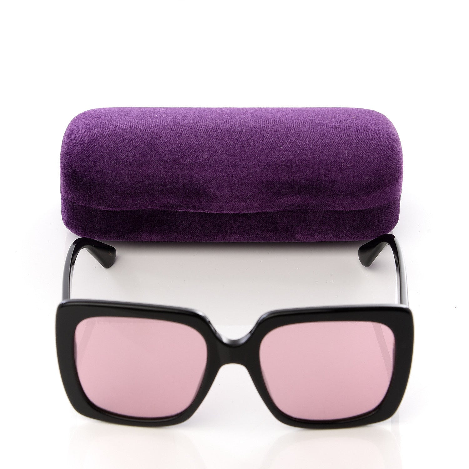 Gucci Crystal Square Frame GG Sunglasses GG0418S Black Pink 8 of 8