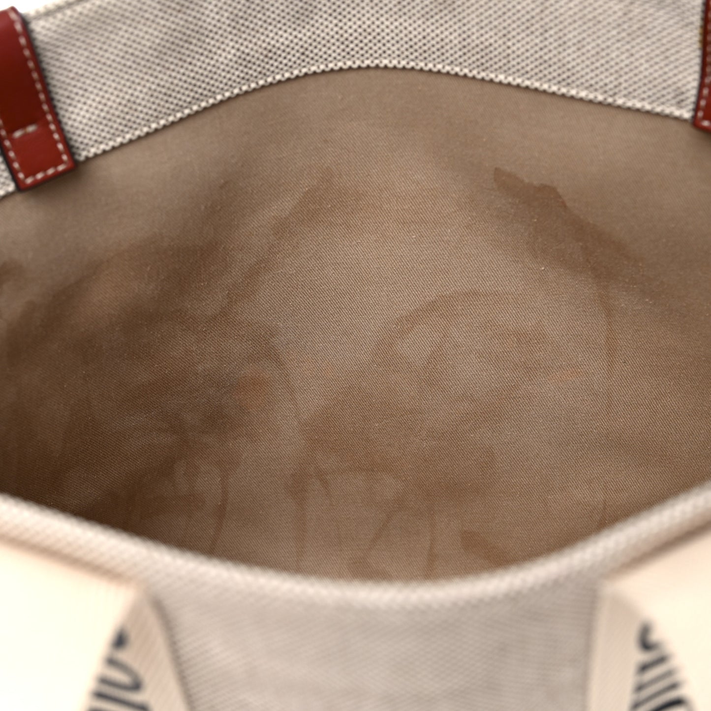 Cotton Calfskin Medium Woody Ribbon Tote White Brown
