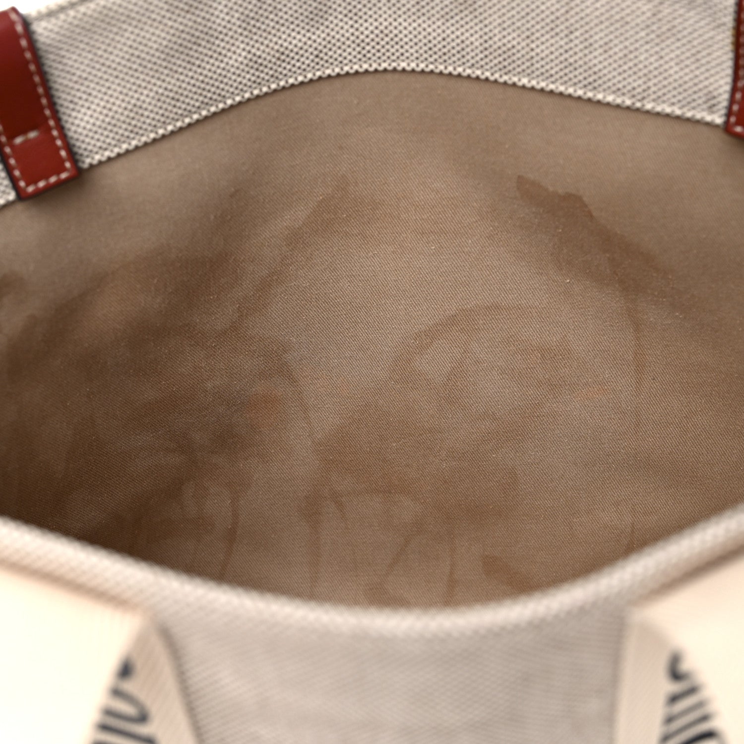 Chloe Cotton Calfskin Medium Woody Ribbon Tote White Brown 13 of 20