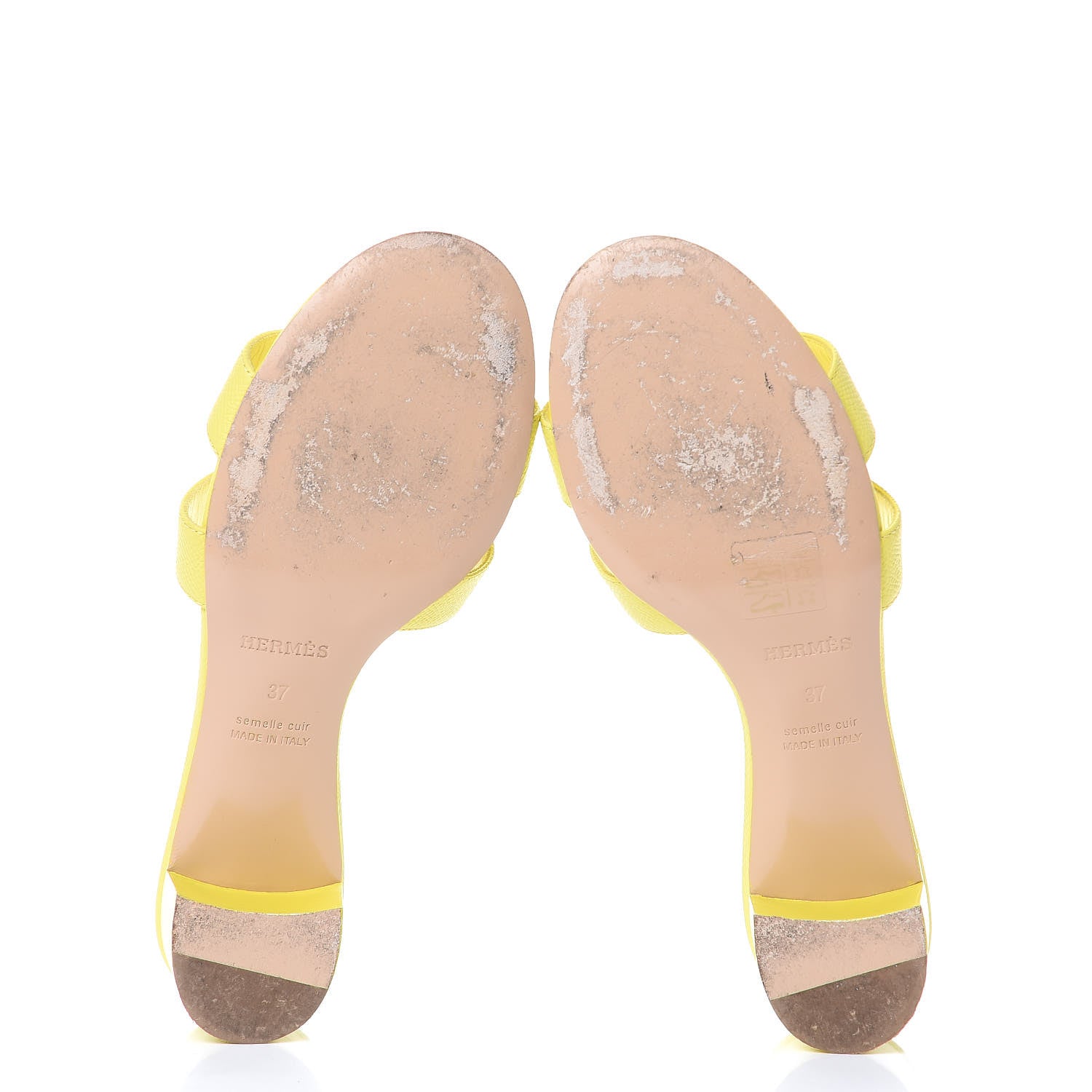 Hermes Epsom Oasis Sandals 37 Jaune Pollen 7 of 16