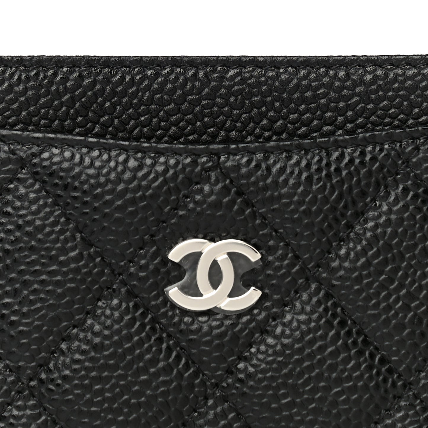 Caviar Quilted Card Holder Black