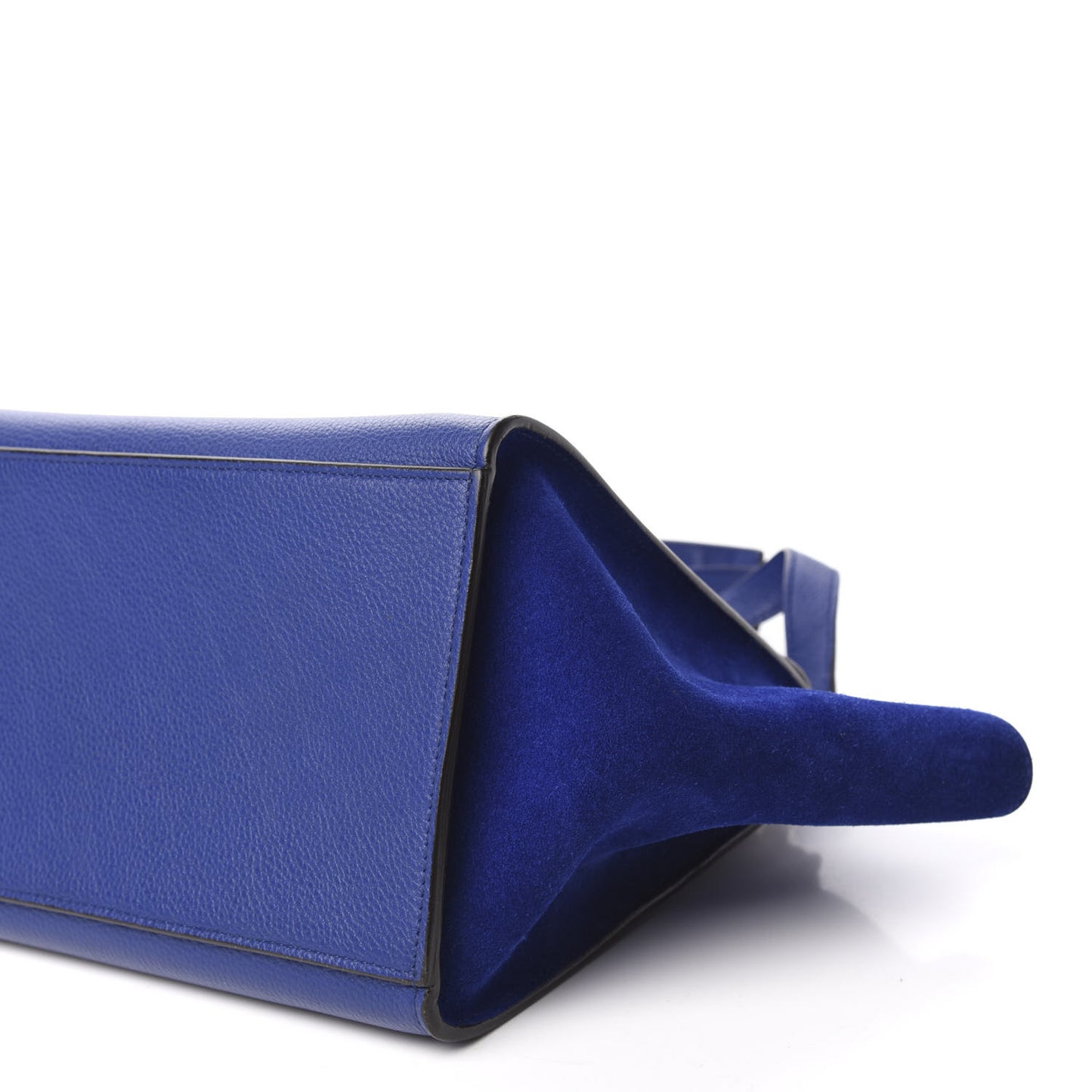 Drummed Calfskin Suede Small Trapeze Indigo