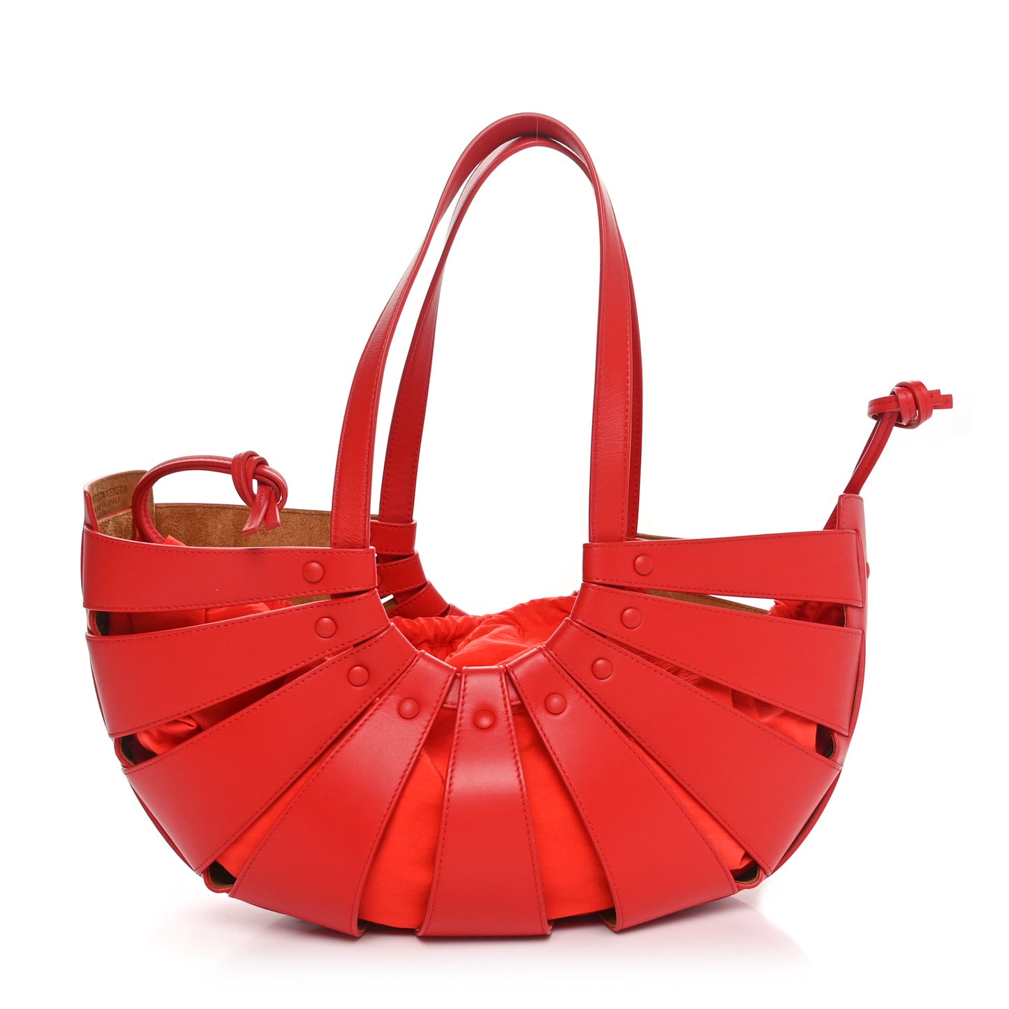 French Calfskin Shell Bag Chili Tomato