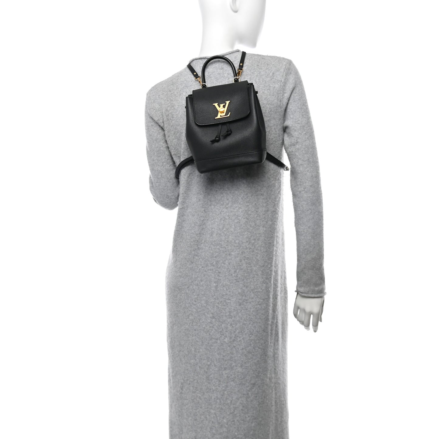 Calfskin Lockme Mini Backpack Black