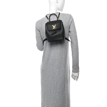 Louis Vuitton Calfskin Lockme Mini Backpack Black 2 of 11