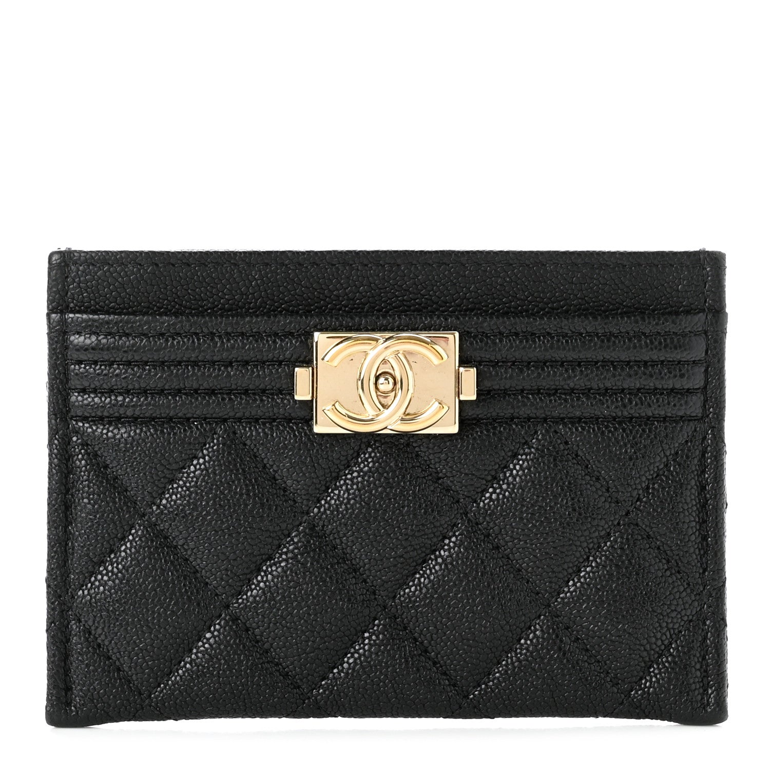 Chanel Caviar Quilted Boy Card Holder Black 1 of 9