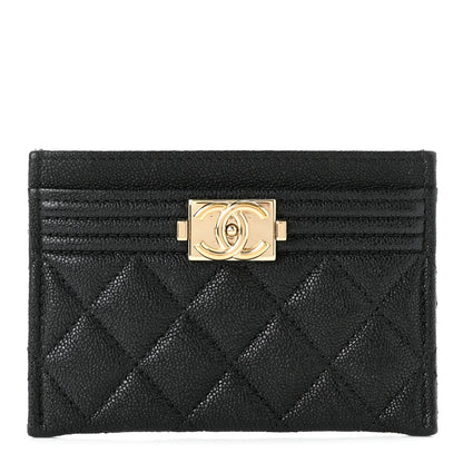 Chanel Caviar Quilted Boy Card Holder Black 1 of 9
