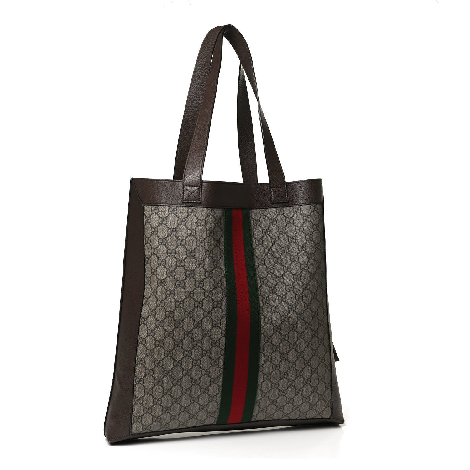 Gucci GG Supreme Monogram Web Large Ophidia Vertical Shopping Tote Brown 3 of 13