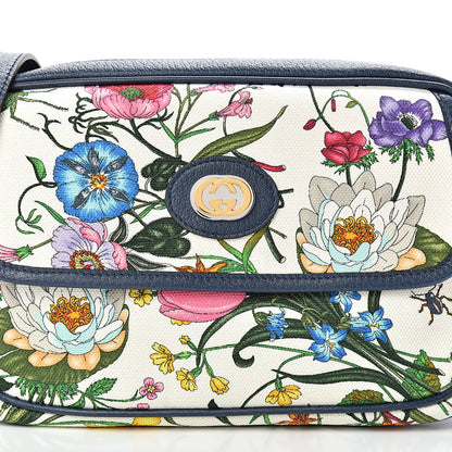 Gucci Canvas Flora Floral Shoulder Bag White Blue Agata Mulitcolor 9 of 10