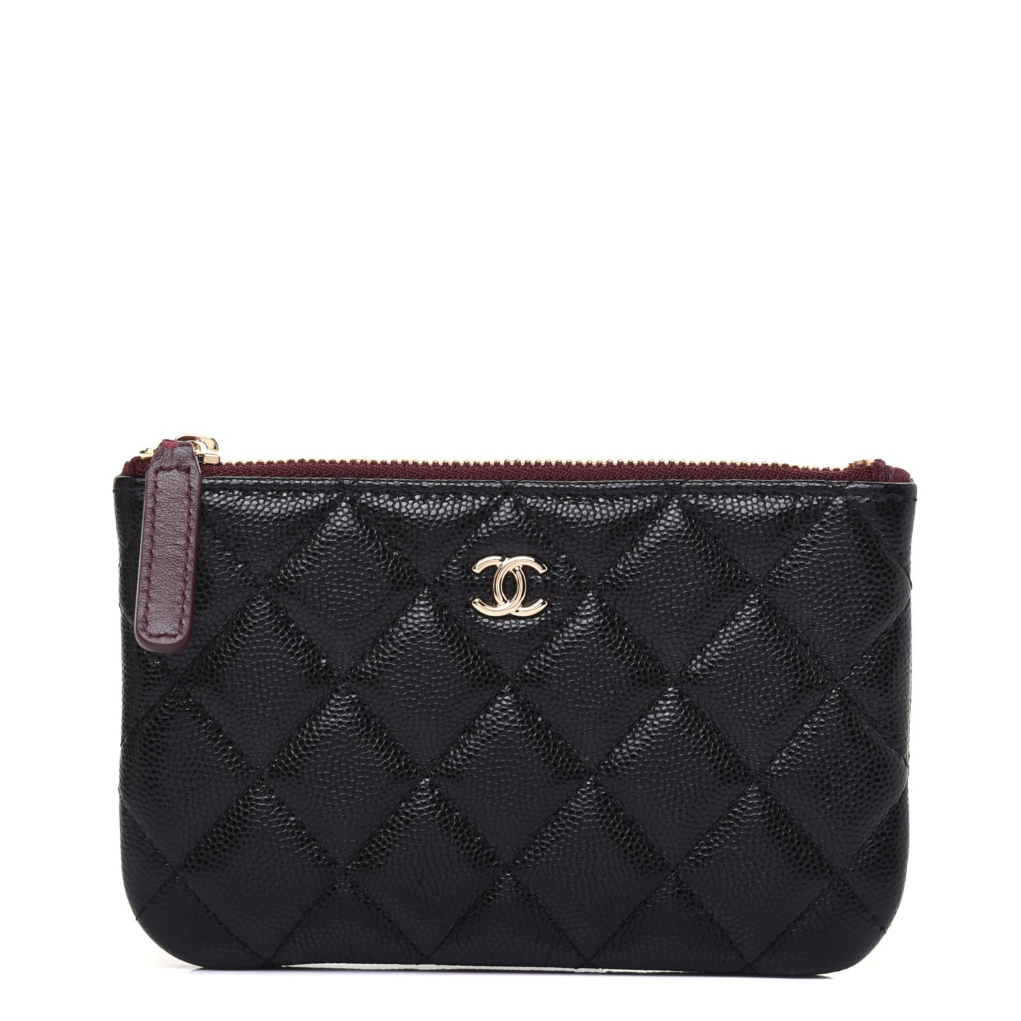 Caviar Quilted Small Cosmetic Case Black