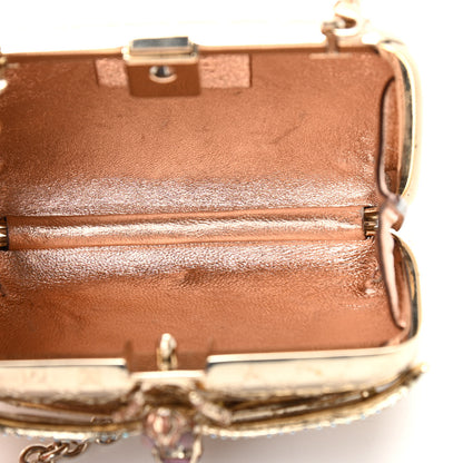 Gucci Metal Guccissima Dragonfly Minaudiere Clutch Gold 5 of 12