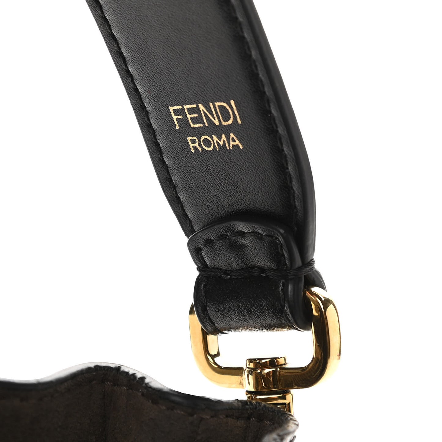 Vitello Liberty F is Fendi Bi-Color FF 1974 Embossed Mini Mon Tresor Bucket Bag Maya Black
