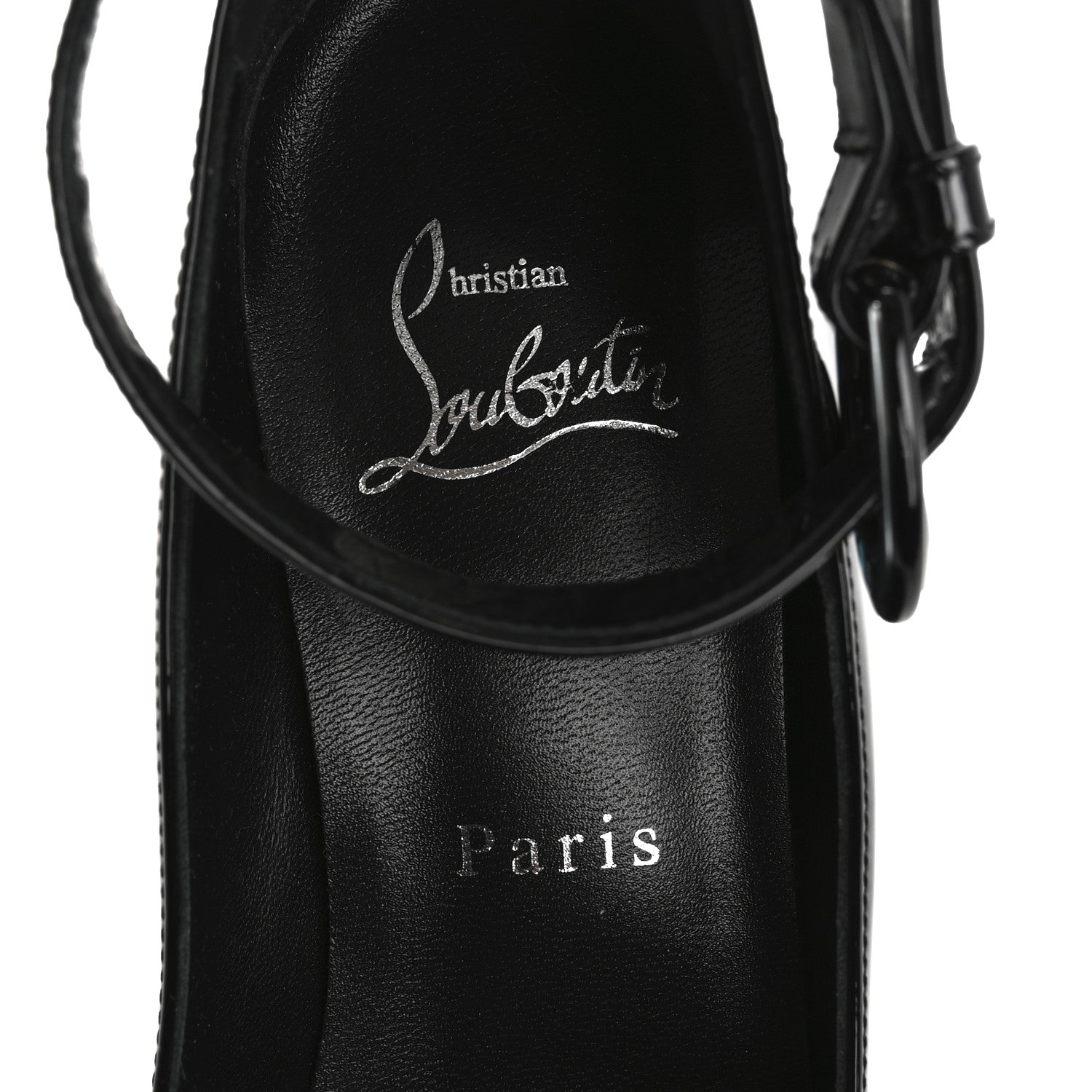 Christian Louboutin Patent Movida Strap Jane 130 Platform Pumps 36 Black 7 of 11