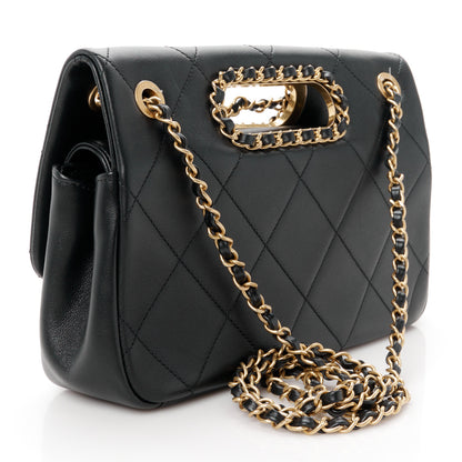 Chanel Lambskin Small A Real Catch Flap Bag Black 3 of 12