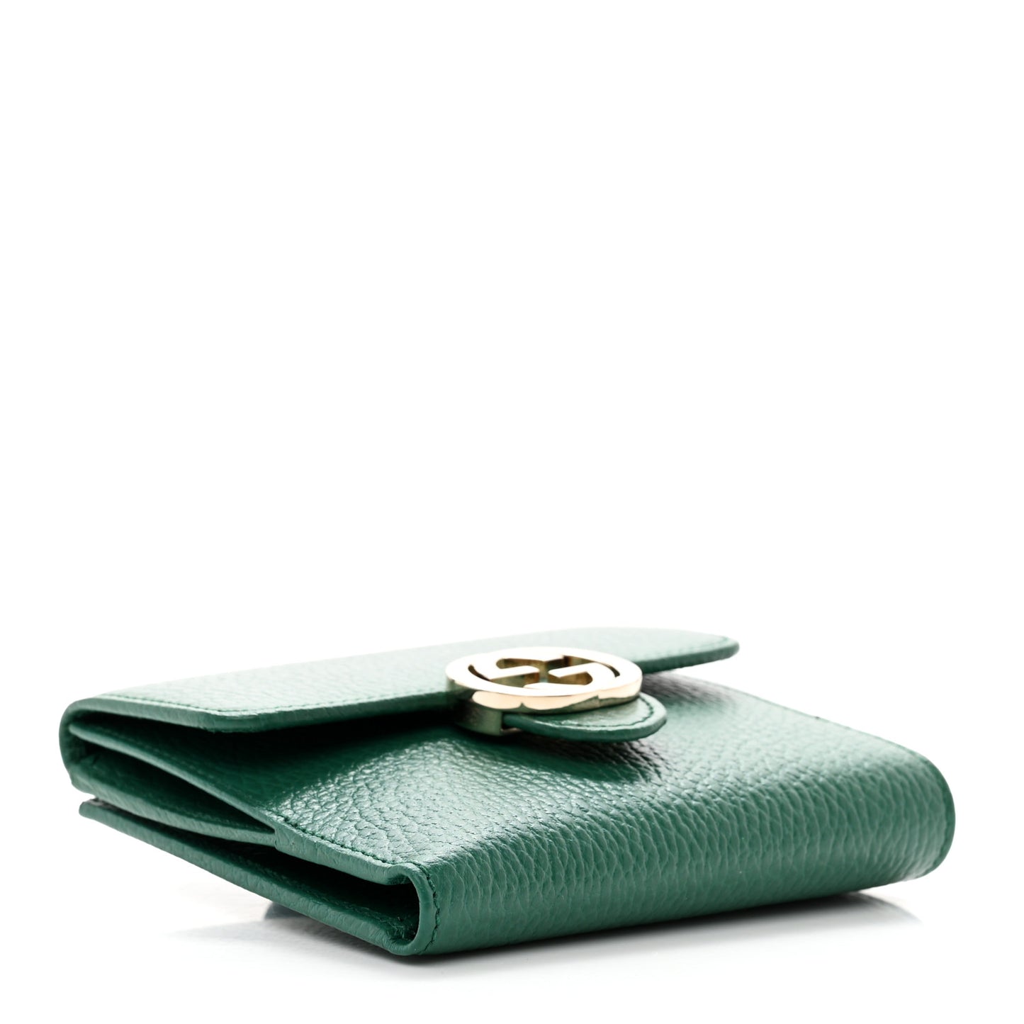 Dollar Calfskin Interlocking G French Wallet Emerald