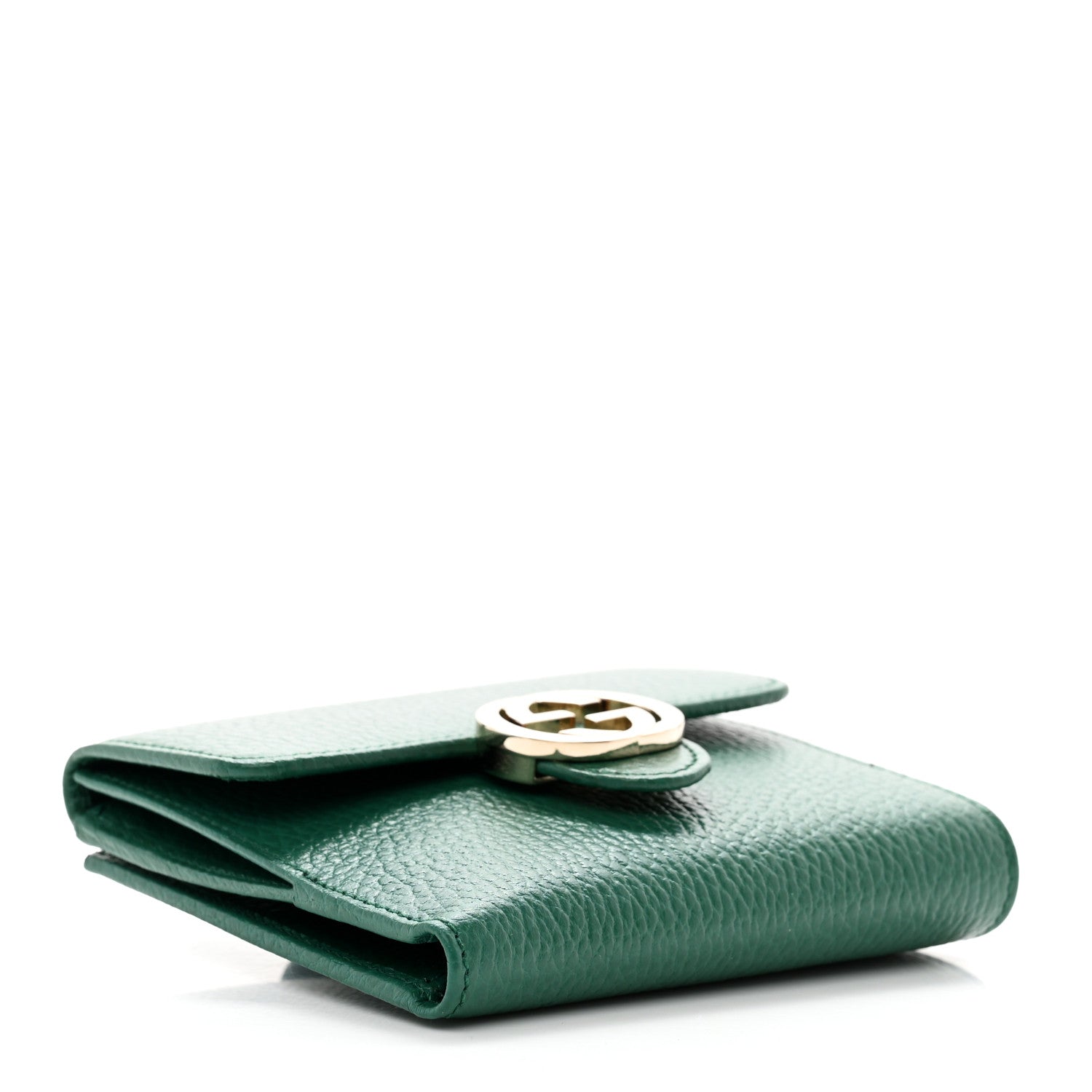 Gucci Dollar Calfskin Interlocking G French Wallet Emerald 4 of 7