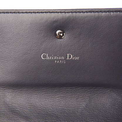 Christian Dior Metallic Patent Micro-Cannage Diorama Elancee Wallet Mirror Blue 6 of 10