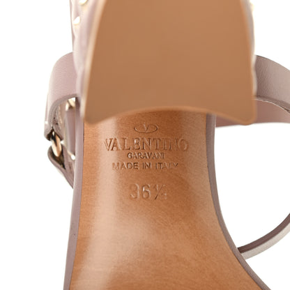 Valentino Garavani Calfskin Nappa Rockstud Spike 90mm Ankle Strap Sandals 36.5 Poudre 7 of 8