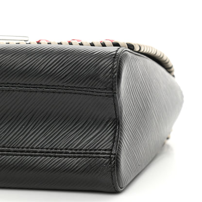 Louis Vuitton Epi Embroidered Twist Shoulder Bag MM Black 8 of 10
