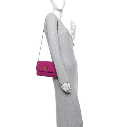 Versace Lambskin Quilted Medusa Wallet on Chain Crossbody Orchid 2 of 10
